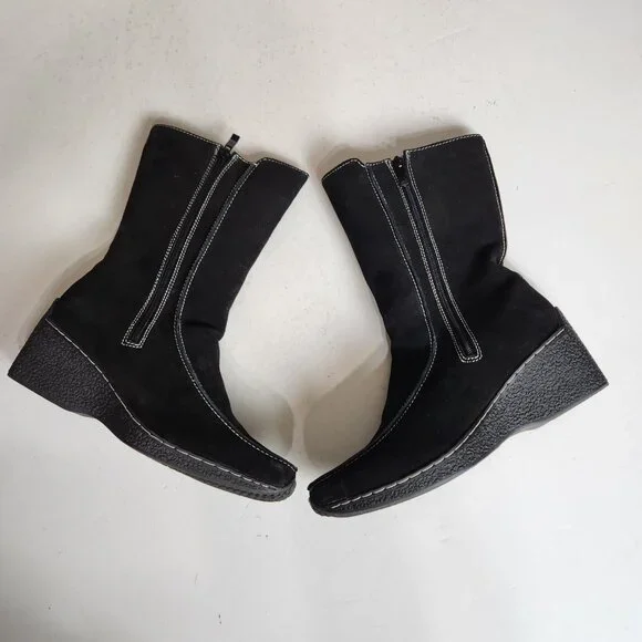 New Sporto Janet Insulated Microfiber Lined Black Suede Leather Boots Size 7M - Picture 7 of 10